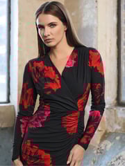 Star by Julien MacDonald Red Oriental Floral Dress - Image 5 of 6