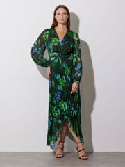 Star by Julien MacDonald Green Pleated Floral Leaf Dress - Image 1 of 6