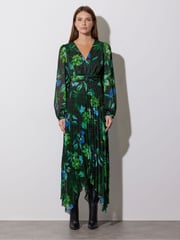 Star by Julien MacDonald Green Pleated Floral Leaf Dress - Image 2 of 6
