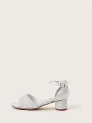 Monsoon White Pearl Open Toe Two Part Sandals - Image 2 of 3
