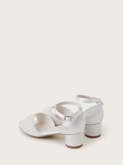 Monsoon White Pearl Open Toe Two Part Sandals - Image 3 of 3