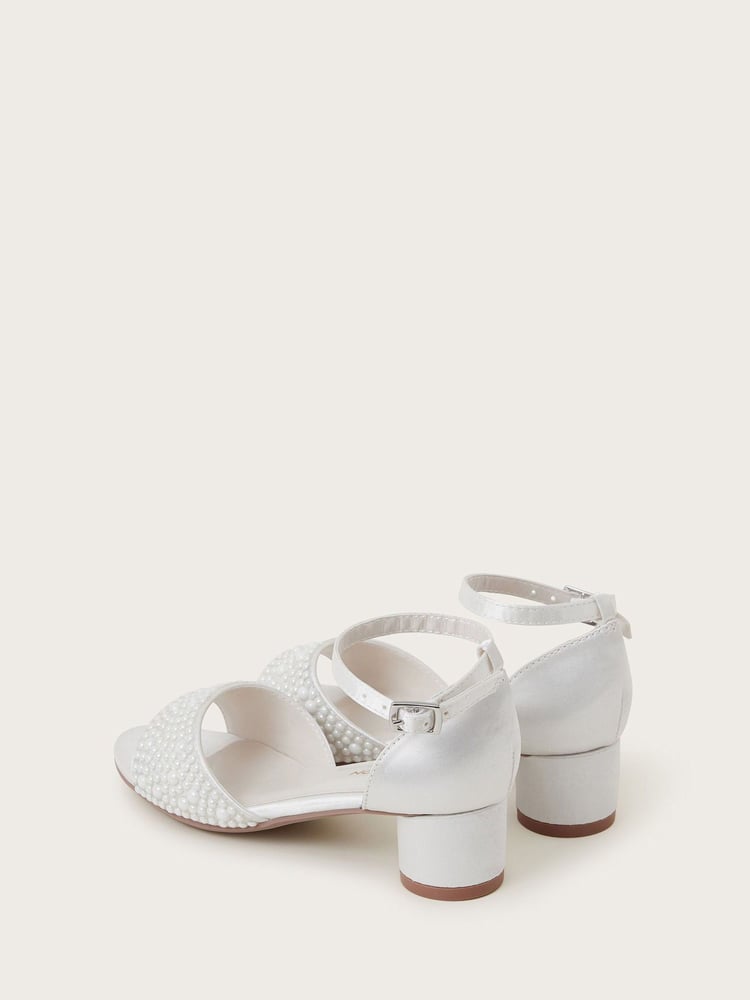 Monsoon White Pearl Open Toe Two Part Sandals - Image 3 of 3