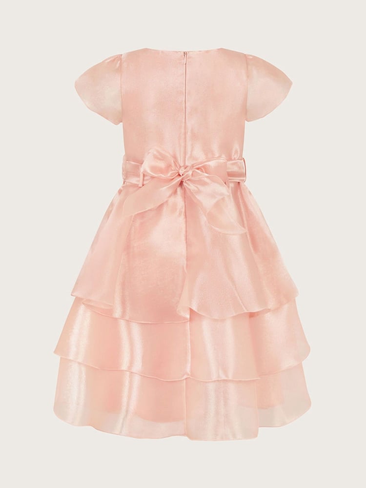 Monsoon Pink Olena Organza Ruffle Dress - Image 2 of 3