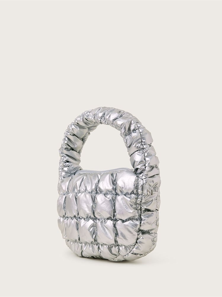 Monsoon Silver Quilted Metallic Tote Bag - Image 2 of 4