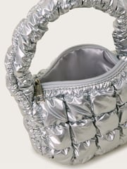 Monsoon Silver Quilted Metallic Tote Bag - Image 3 of 4