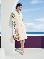 LK Bennett White/Green Vita Check Tweed Pocket Detail Dress - Image 2 of 2