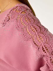 Roman Pink Hotfix Embellished Sleeve Knit Jumper - Image 5 of 5