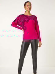 Roman Pink Henna Print Hotfix Detail Knit Jumper - Image 2 of 5