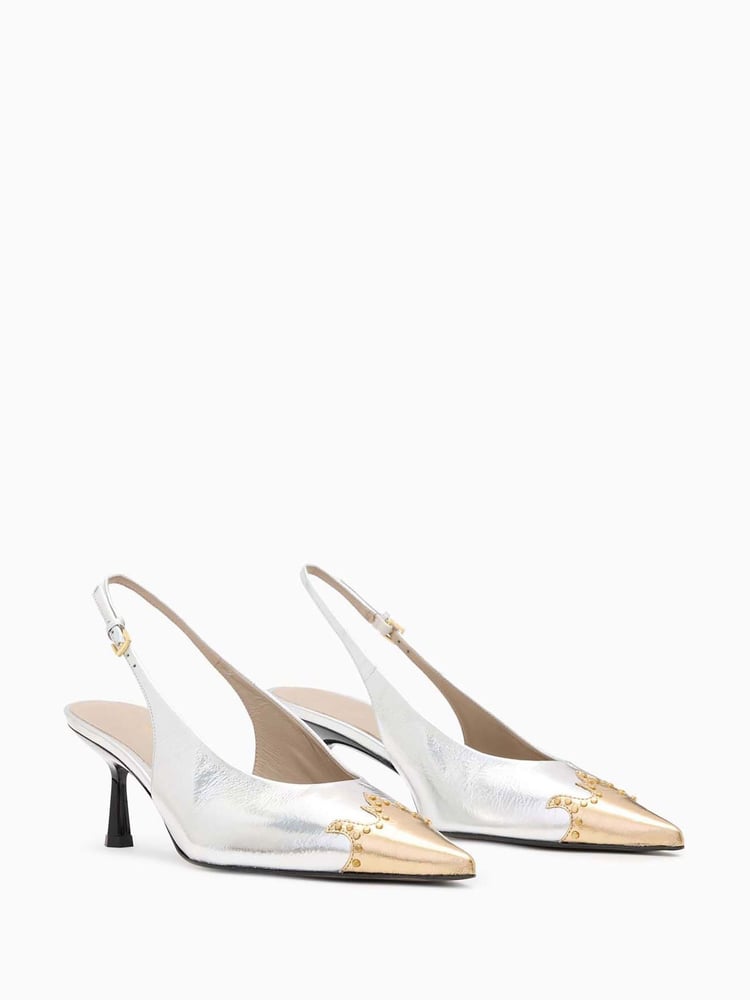 AllSaints Silver Denver Slingbacks - Image 2 of 5