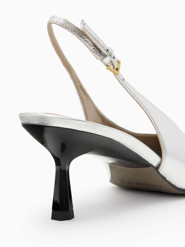 AllSaints Silver Denver Slingbacks - Image 5 of 5