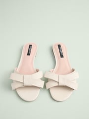 Bone Leather Tabitha Simmons x Next Mae Open Toe Bow Mule Sandals - Image 4 of 5