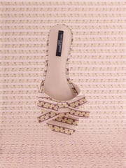 Pink Floral Tabitha Simmons x Next Mae Open Toe Bow Mule Sandals - Image 5 of 8