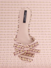 Pink Floral Tabitha Simmons x Next Mae Open Toe Bow Mule Sandals - Image 6 of 8