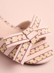 Pink Floral Tabitha Simmons x Next Mae Open Toe Bow Mule Sandals - Image 8 of 8
