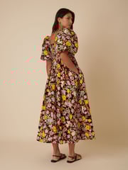 Nobodys Child Black "Nova Puff Sleeve Smock Midi Dress " - Image 2 of 4