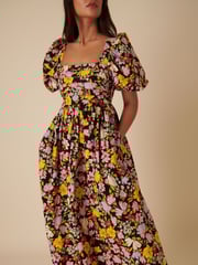 Nobodys Child Black "Nova Puff Sleeve Smock Midi Dress " - Image 3 of 4