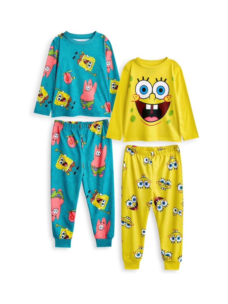 Vanilla Underground Yellow Kids Spongebob Pyjamas 2 Pack - Image 1 of 5