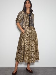 Monsoon Animal Sicily Leopard Print Midi Dress - Image 5 of 5