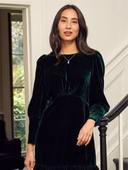 Aspiga Green Esmee Velvet Mini Dress - Image 3 of 7