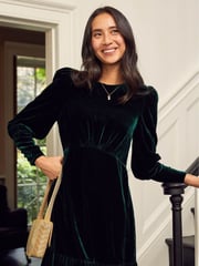Aspiga Green Esmee Velvet Mini Dress - Image 5 of 7