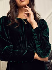 Aspiga Green Esmee Velvet Mini Dress - Image 6 of 7