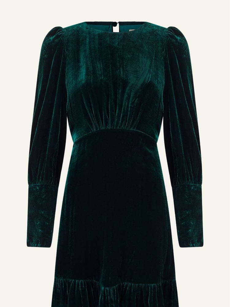 Aspiga Green Esmee Velvet Mini Dress - Image 7 of 7