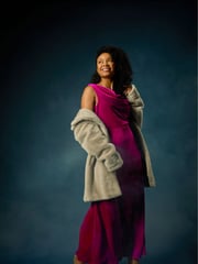 Roman Pink Petite Cowl Neck Velvet Maxi Dress - Image 2 of 8