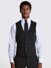 MOSS Charcoal Grey Slim Fit Stretch Waistcoat - Image 1 of 4