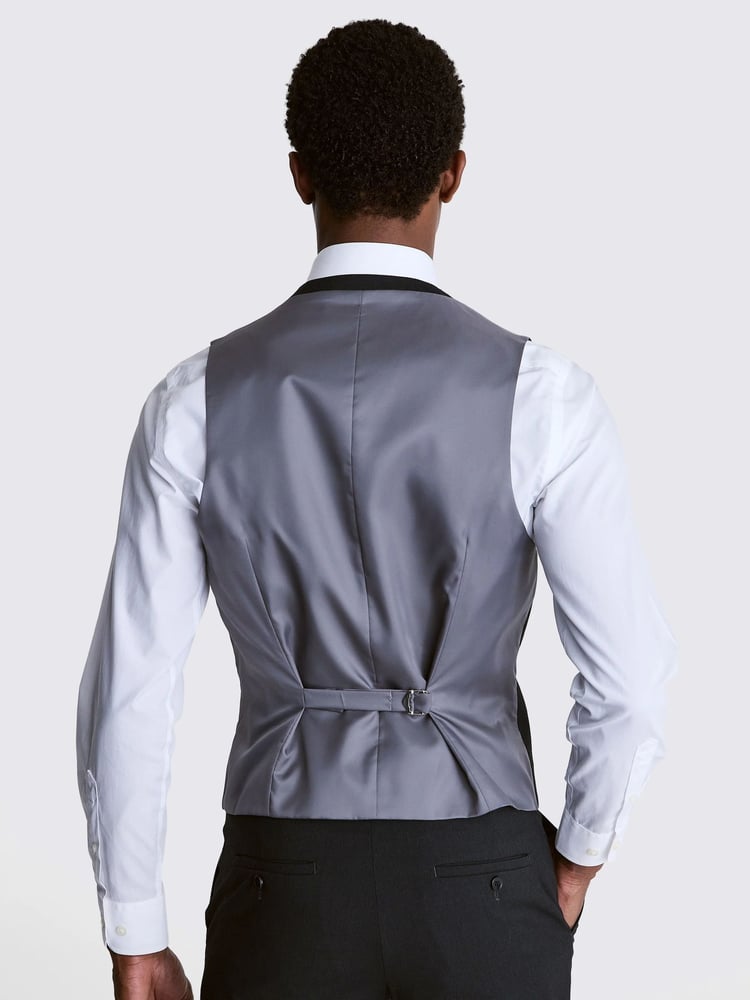 MOSS Charcoal Grey Slim Fit Stretch Waistcoat - Image 2 of 4