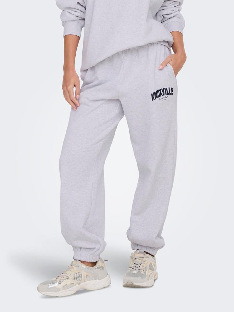 ONLY Grey Slogan Joggers - Image 1 of 6