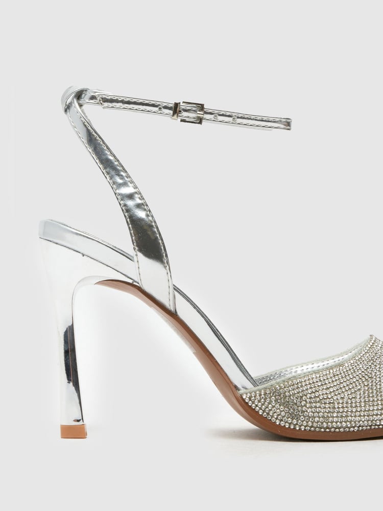 Schuh Silver Sariah Heeled Sandals - Image 2 of 4
