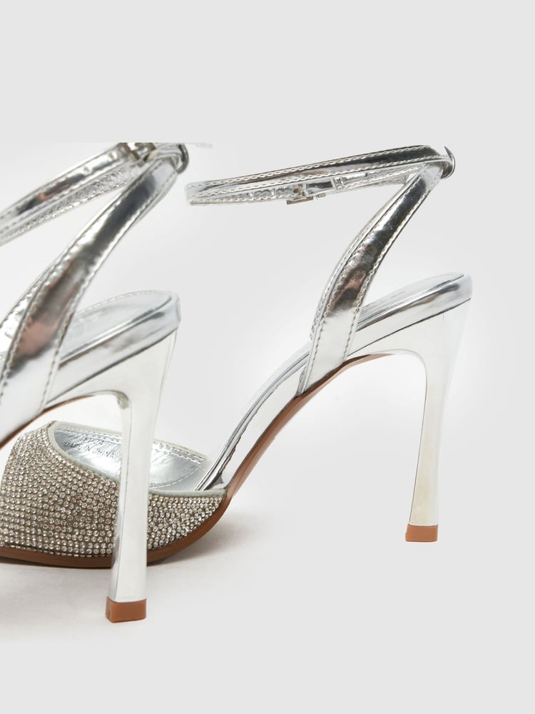 Schuh Silver Sariah Heeled Sandals - Image 4 of 4