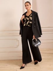 Love & Roses Black Metallic V-Neck V-Back Vest - Image 3 of 4