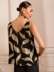 Love & Roses Black Metallic V-Neck V-Back Vest - Image 4 of 4