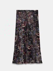 Mint Velvet Black Abstract Print Satin Midi Skirt - Image 6 of 7