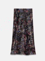 Mint Velvet Black Abstract Print Satin Midi Skirt - Image 7 of 7