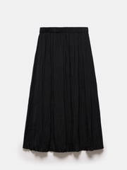 Mint Velvet Black Satin Crinkle Maxi Skirt - Image 7 of 7