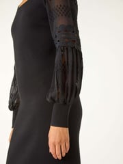 Roman Black Lace Sleeve Knitted Dress - Image 5 of 5