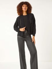 Roman Black Pearl Embellished Cardigan - Image 2 of 5
