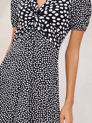 Monochrome V-Neck Twist Underbust Jersey Mini Dress - Image 3 of 4