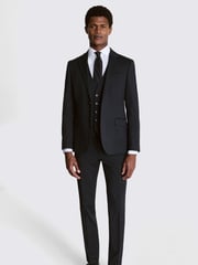 MOSS Black Slim Fit Charcoal Stretch Jacket - Image 2 of 7