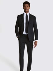 MOSS Black Slim Fit Charcoal Stretch Jacket - Image 4 of 7