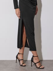 Star by Julien MacDonald Black Diamante Asymetric Dress - Image 4 of 6
