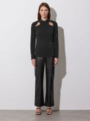 Star by Julien MacDonald Silver Diamante Cut-Out Wrap Top - Image 3 of 6