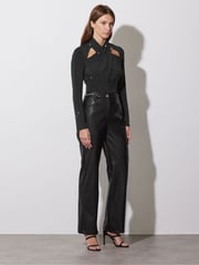 Star by Julien MacDonald Silver Diamante Cut-Out Wrap Top - Image 4 of 6