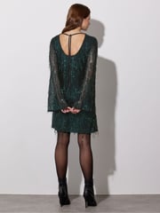 Star by Julien MacDonald Green Tassel Sequin Tunic Dress - Image 4 of 6