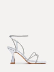 Linzi Silver Entice Diamante Embellished Strappy Heeled Sandals - Image 2 of 5