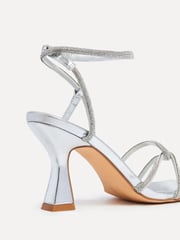 Linzi Silver Entice Diamante Embellished Strappy Heeled Sandals - Image 4 of 5