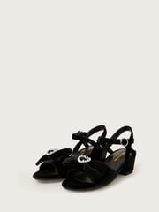 Monsoon Black Velvet Sling Back Bow Mini Heels - Image 1 of 3