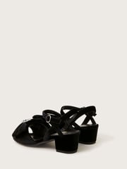 Monsoon Black Velvet Sling Back Bow Mini Heels - Image 2 of 3